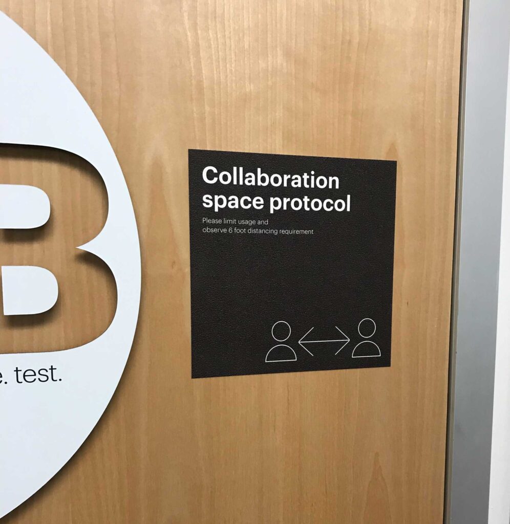 Collaboration space protocol signage